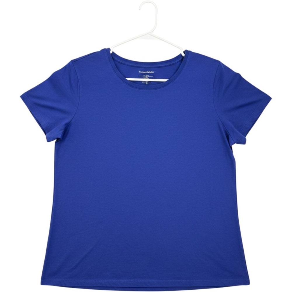 Woman Within Royal Blue 100%‎ Cotton Crewneck Short Sleeve T-Shirt Plus Size 1X